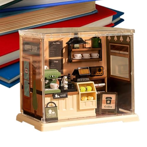 Kit maisonnette miniature de café pour décorer joliment votre étagère de salon