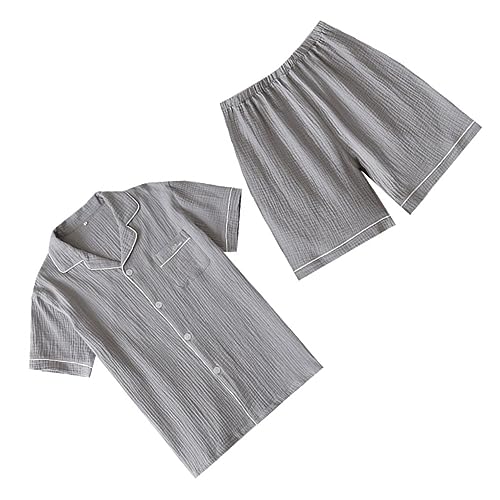 Pyjama homme été coton anti-chaleur ensemble court ultra confortable
