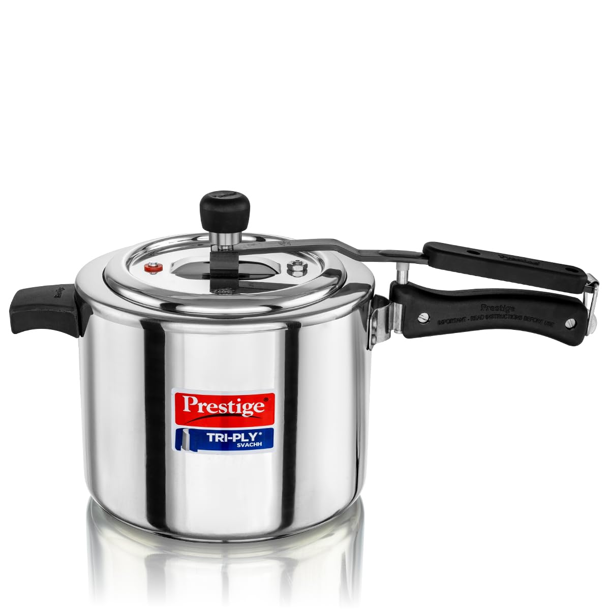 Prestige Triply Svachh Inner Lid Pressure Cooker 5L, Three-Layer Design|Visual Pressure Indicator|Gas And Induction Compatible|Silver