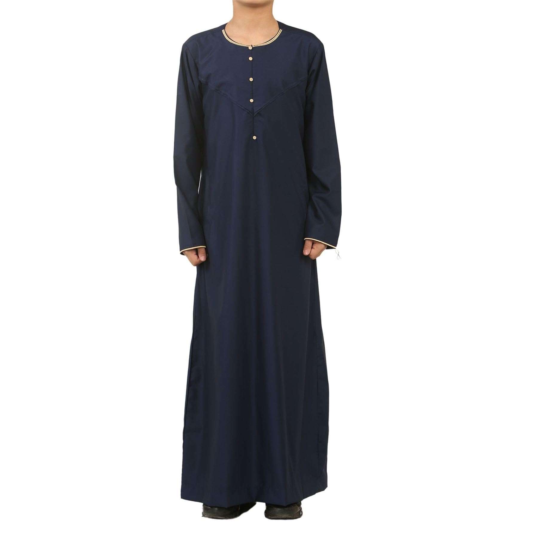 Thobe Emirati Omani Jubba Kids Navy - Islamic Clothing - Muslim Kaftan Arab Embroidery - Thobez