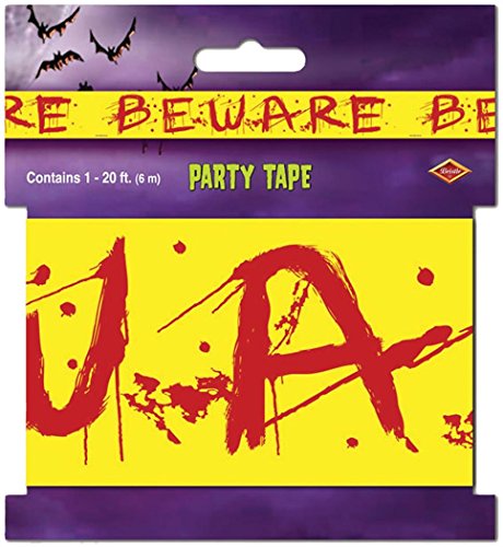 Beistle Beware Party Tape, 3-Inch by 20-Feet