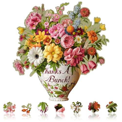 Wooden Puzzles for Adults 200 Pieces, Flower Vase Succulent Puzzles