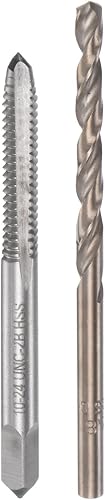 HARFINGTON Juego de grifos y brocas, 10 # -24 UNC 2B recta flauta máquina de rosca de fresado de grifo, 0.150 in M35 cobalto de alta velocidad de
