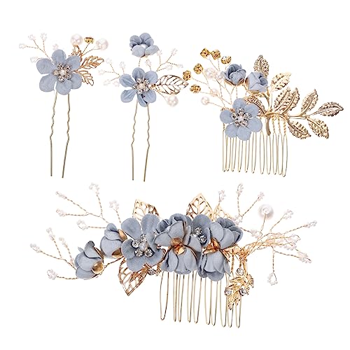 FRCOLOR 4�� �w�b�h�M�A hair stick �w�A�R�[�� bride �X�^�C�����O �X�e�B�b�N �����N���b�v �R�T�[�W�� �x�[�� �ԉł̔����� ���񂴂� �ԉł̃w�A�s�� ���� Blue