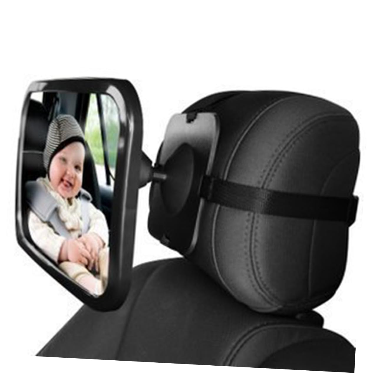 Yardwe 3 Piezas Espejo para Niña Coche con Ajuste Material Resistente Instalación con Correa y Hebilla para Trasero y al Conducir