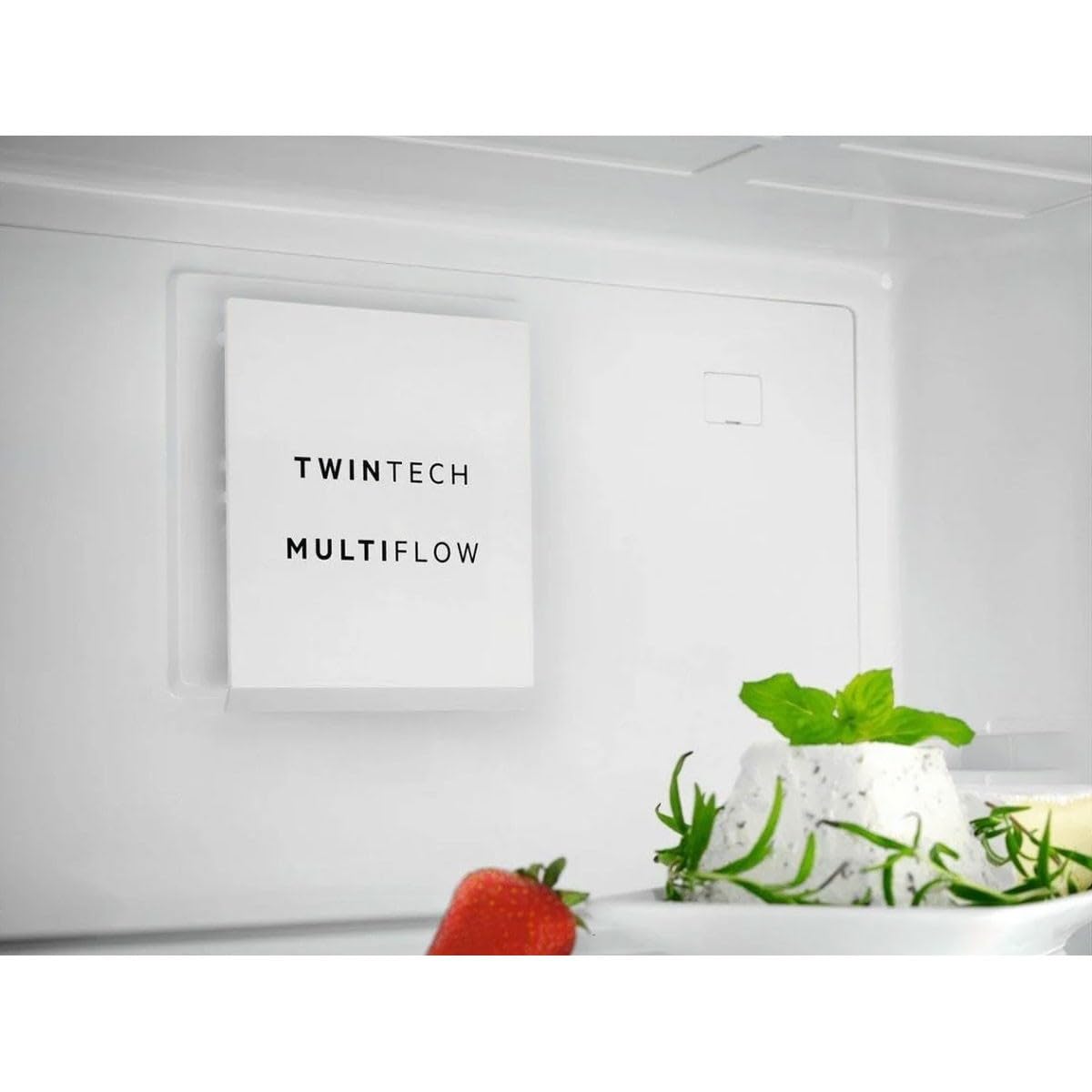 AEG RCB736E4ML Frigorífico Combi con puerta de cristal, Libre Instalación, 2,01 m, NoFrost, Tecnología Twintech, MultiFlow, Display LED, Cajón ExtraChill, Luces LED, Blanco