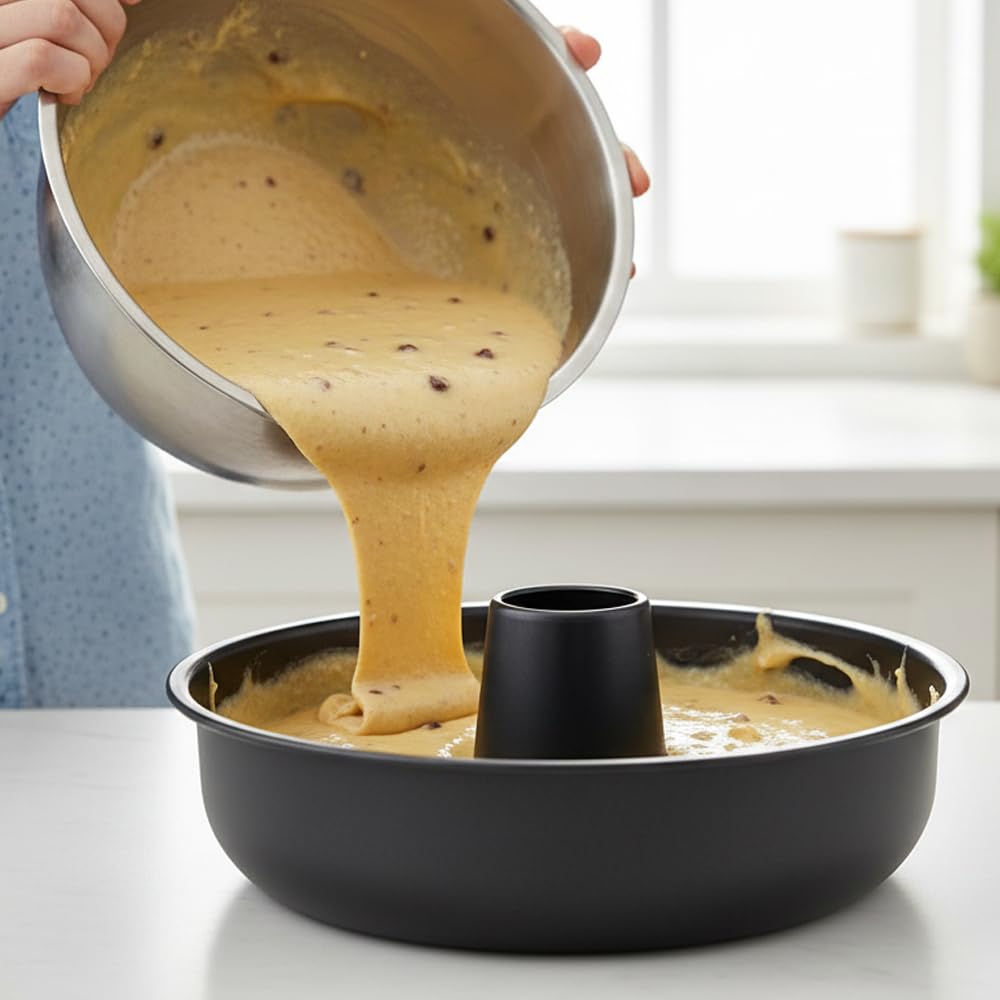 Moule a Savarin en Acier Carbone Antiadhésif 26 cm - Cuisson Homogène & Démoulage Facile - Idéal Gâteau Couronne, Baba au Rhum & Pâtisserie Maison