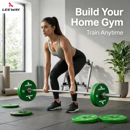 Image of Leeway Color Steel Weight Plates (40kg Set) | Iron Plates for Gym | 51mm Olympic Hole | Metal weight for Home Gym & Powerlifting | Solid Steel Construction(Multi Color, 40kg Set(2.5X4+5X2+10X2))