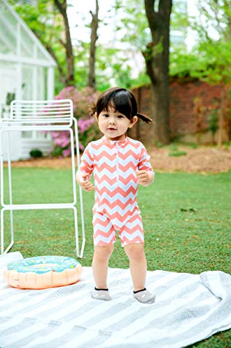 Image of VAENAIT BABY Girls One-Piece Swimsuit, UPF 50+ Long Sleeve Rash Guard, Ruffle Swimwear Infant & Toddler for 0-2 Years