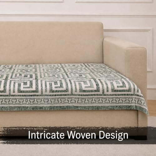 Image of STITCHNEST Premium Woven Sofa Cover 2 Seater | Modern Geometric Sofa Protector | Soft Fabric Sofa Sheet | Durable Living Room Furniture Cover
