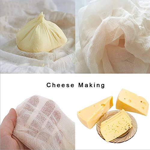 Hemoton 10pcs Reusable Cotton Tofu Cheesecloth Cotton Muslin Fabric For Straining Cooking And Homemade Desserts Hemmed Cheese Cloth For Kitchen Use