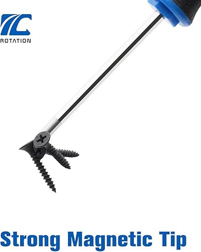 Miniatura 3 de ROTATION Juego de destornilladores magnéticos de 2 piezas con punta de nicromo, 1 Phillips y 1 punta ranurada, juego de destornilladores