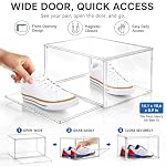 12 Pack Clear Acrylic Shoe Sneaker Boxes Fits Size 13, Wide Magnetic Door - Image 4