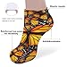 4TH N Women's 5-Pairs Casual Fashion Elastic Ankle Socks, Outdoor Sports Low Cut Sock for Office, Home, Daily Essentials (Beautiful Orange Monarch Butterfly)