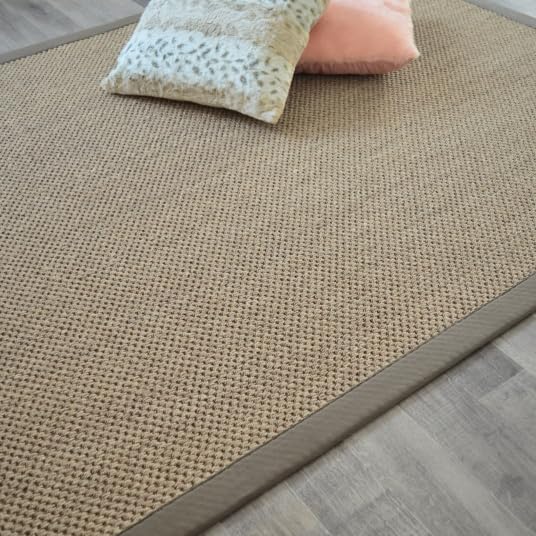 Decoweb Tapis sisal - Kidara orge - Ganse Taupe - 80 x 150 cm