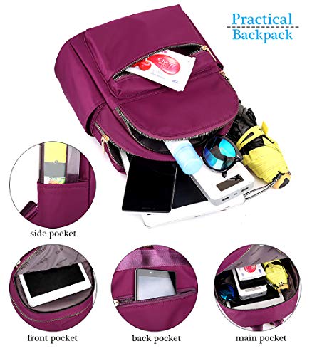 Image of Women's Mini Backpack - Small Nylon Day Pack, Fashion Backpack (Red)