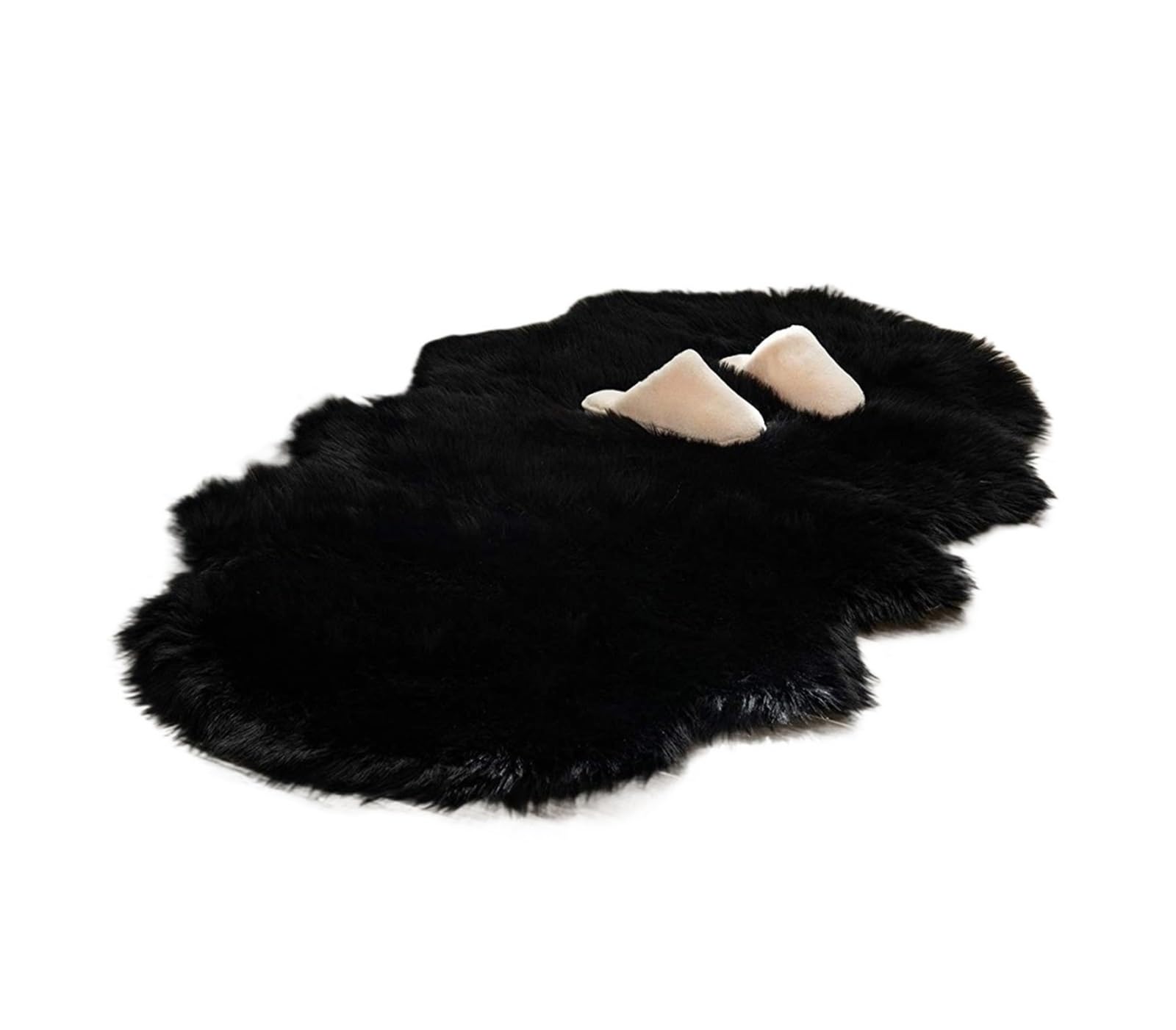 Tapis de chevet à cheveux longs pour une chambre cocooning en hiver