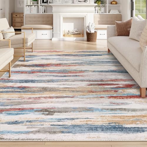 Collive Colorful 8x10 Rugs for Living Room, Modern Large Abstract...