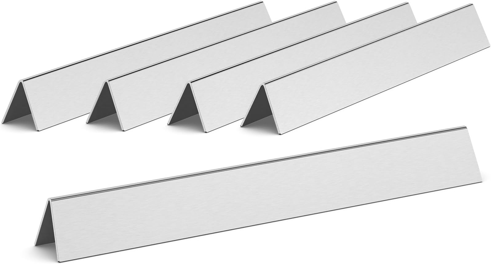 QuliMetal 7540 24.5 Inches Flavor Bars for Weber Genesis 300 Series, E310, E320, S310, S320 (with Side Control Panel), 5 Pack Grill Parts Stainless Steel Heat Plates for Weber 7539 7540, 16 GA