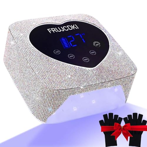 UV Light for Nails, Cordless UV Nail Lamp for Gel Nails 72W, Rechargeable Diamond LED Nail Dryer with 4 Timer Setting,Touch Control & Auto Sensor, Fast Nail Light Curing Lamp for Salon & Home