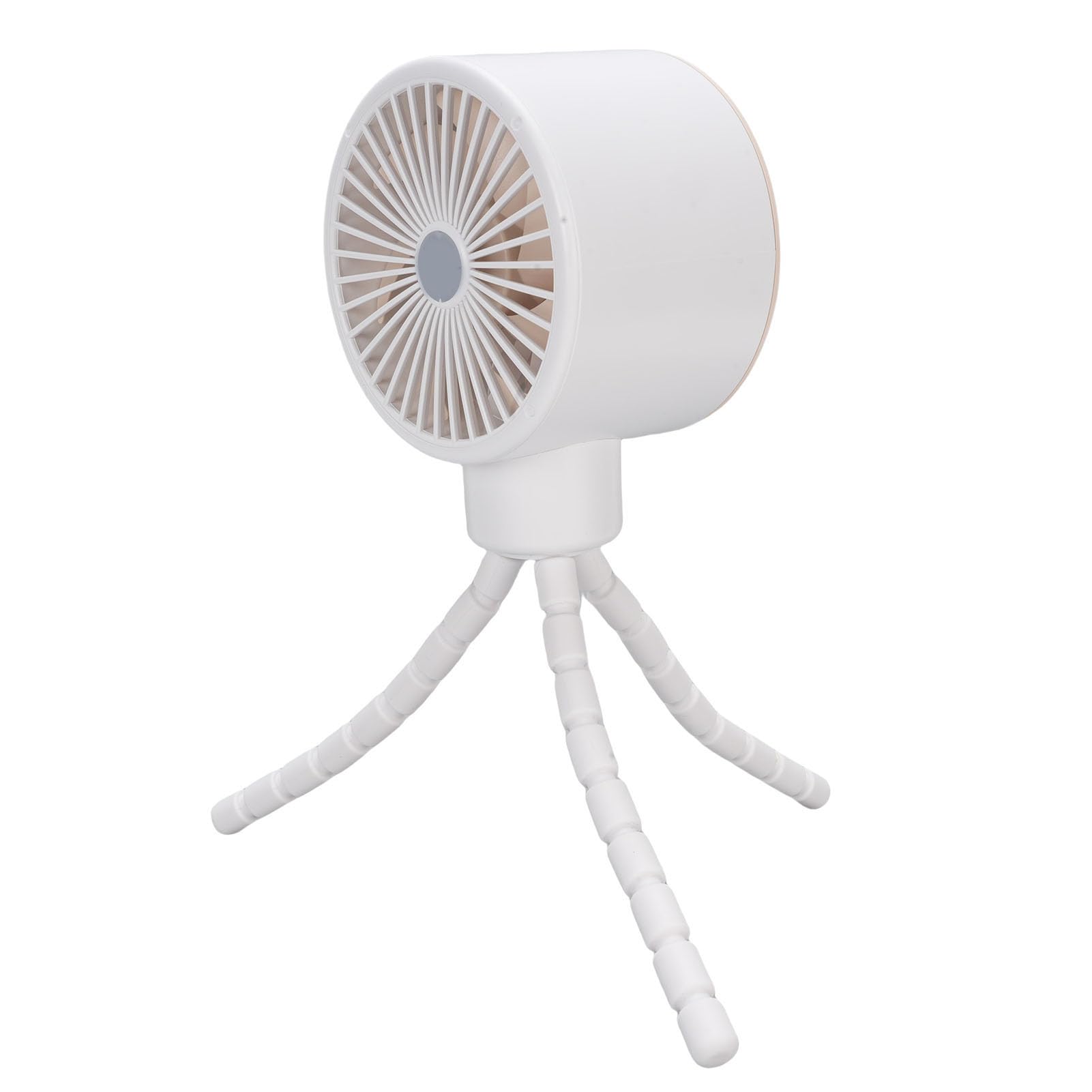 Ventilador para Cochecito con Batería con Pantalla Digital de Oscilación de 360 ​​grados para Uso de bebé Plástico 4.9x3.3x13.1in (WHITE)