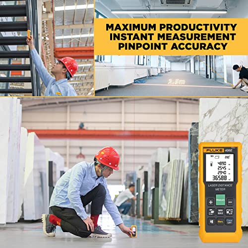 Image of Fluke 406E 60mtr Digital Laser Distance Meter Tape with Free Carry Case Large LCD Display IP54 Dust & Water Resistant Distance Area and Volume Measurement (1 Year Warranty)