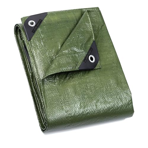 GUARD SHIELD Tarp Green 6x6 Feet Multi Purpose Waterproof Poly Tarp Cover 5mil