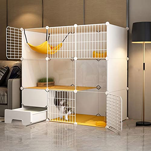 Cages pour chat d'intérieur grande taille à 3 niveaux avec litière propre