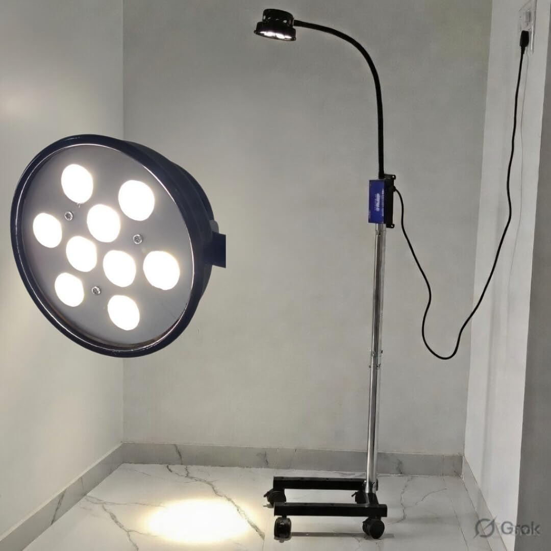 LED Medical OT Light | Examination Light | 9 LED 60000 Lux | Minor OT | For Hospitals, OPD, Microbiology Lab, Pet Clinics | (9 LED 60K LUX FLOOR STANDING)-image-46