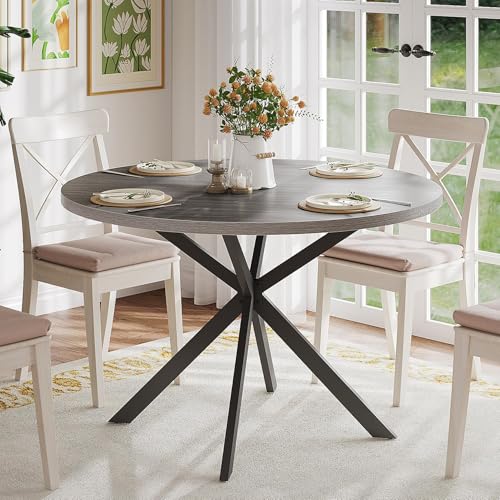 ChooChoo 47.2 Inch Round Grey Dining Table
