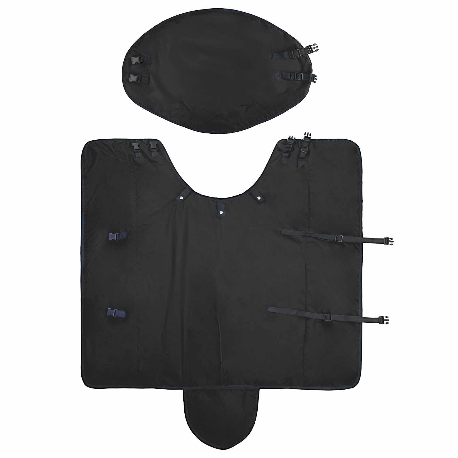 Manta para Caballo Verde Oscuro y Negro 125 cm Poliéster,Mantas y Capas para Caballos,1.602kg-42013172