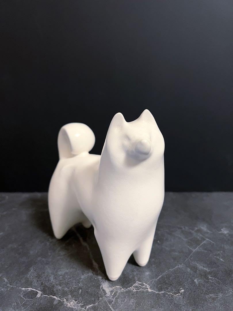 Amazon.co.jp: 瑞犬 白磁置物 陶器 平安寺内 縁起物 吉祥 犬 柴犬 秋田