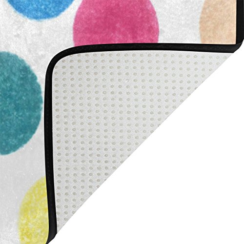 Colourlife 80 X 58 Inches Lightweight Soft Area Rug Mat Indoor Floor Rugs Home Decoration For Kids Room Living Room Colorful Polka Dot #TOP2