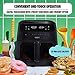 CRUX x Marshmello 8.0 QT Digital Air Fryer with TurboCrisp Technology, Touch Screen Temperature Control, Timer and Auto Shut-off, Fully Programmable, Silicone Liner Included, Black