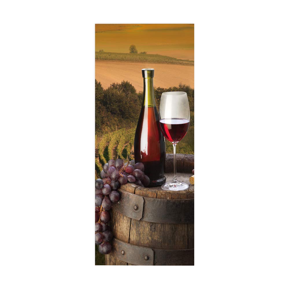 Sticker Porte 3D Vino Rosso - Papier Peint Autocollant Amovible pour Chambre et Cuisine 73x205 cm