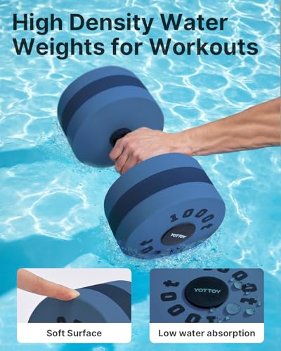 image for YOTTOY Water Dumbbells for Pool Exercise,Foam Aquatic Dumbbells for Wa