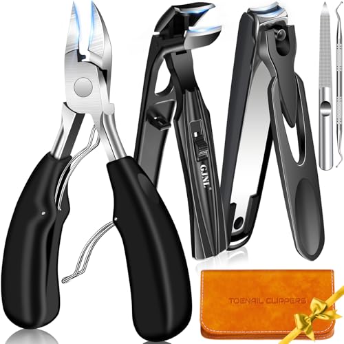 2026 Toenail Clippers for Thick Toenails for Seniors, Angled Head Large Toe Nail Clippers for Men with Wide Jaw Opening, Sharp Heavy Duty Fingernail Clipper Cutter with Catcher Long Handle