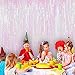 ShiDianYi Metallic Foil Fringe-Backdrops-Transparent White-6FTX8FT Tinsel Party/Window/Door Decorative Fringe Curtains(Pack of 2) (Transparent White)