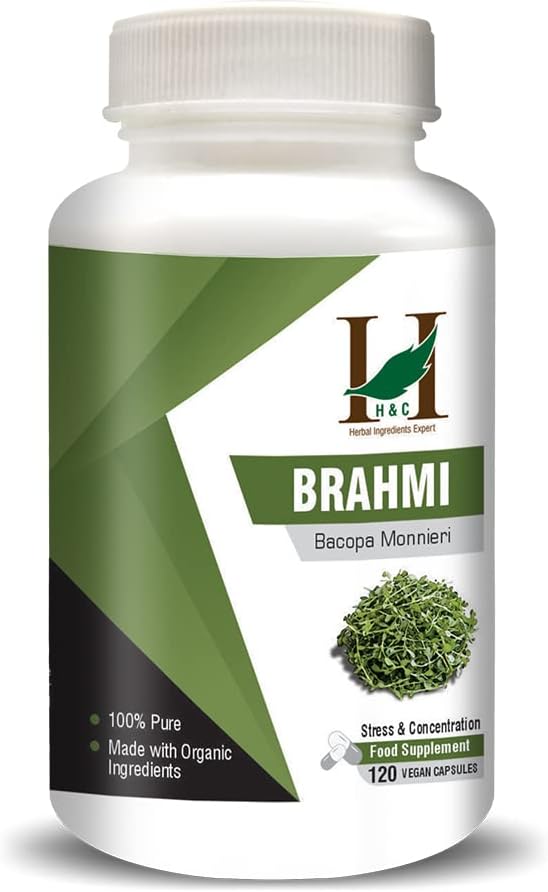 H&C Herbal Ingredients Expert Brahmi/Bacopa Monnieri Capsules (120 Capsules)- Dietary Supplements