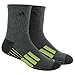 adidas Men's Climalite X II Mid-Crew Sock (2-Pair), Black/Marled Black/Semi Solar Yellow , Size 6-12