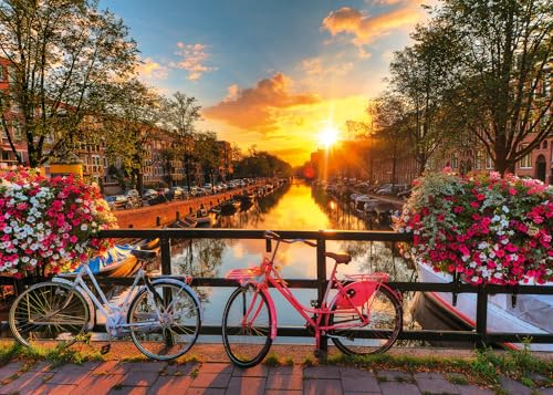 Ravensburger - Puzzle 1000 pièces - Amsterdam et vélo