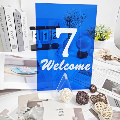 Image of Translucent Blue Acrylic Sheets 8 * 12 inch 1 /8 inch Thick (2.8~3mm) Red Transparent Cast Acrylic Plexiglass Board for Sign, DIY Project, Laser Cutting, Wedding, Craft, Picture Frame, Engraving(2 Pieces)