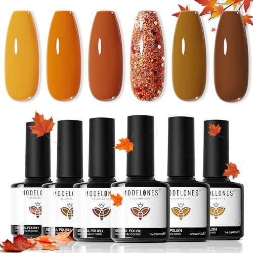 modelones Fall Gel Nail Polish Set six colors