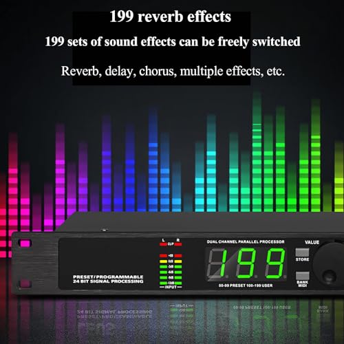 Égaliseur de processeur audio DSP avec réverbération numérique 24 bits et 99 programmes