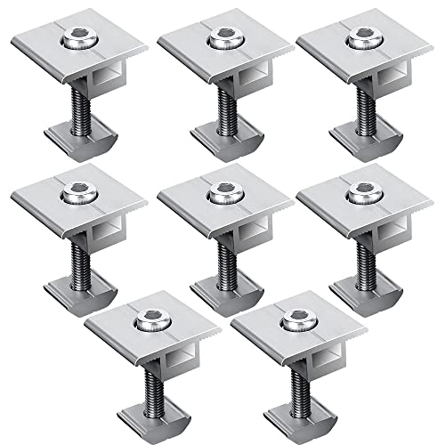 Jooheli Support de Panneau Solaire, 8 Pièces Fixation Panneau Solaire, 35mm Support Panneau Solaire, Kit de Fixation Panneau Solaire, Fixation de Panneau Solaire pour Camping-cars, Bateaux, Toits