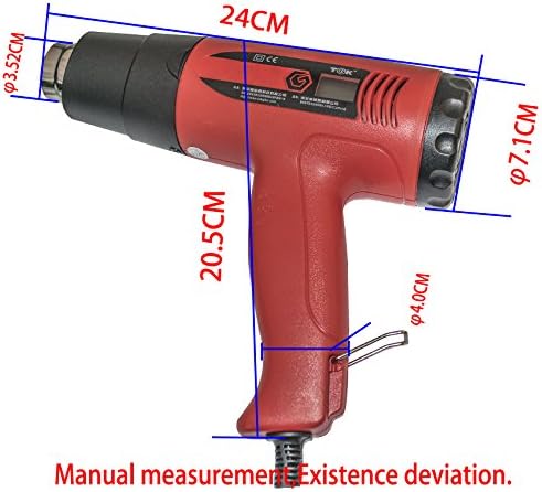 Heat gun,Yrmynail Precision control Variable Temperature Advanced 1800W 122℉~1112℉ (50℃~600℃) with 3 Nozzle Attachments for Removing Paint,Bending Pipes, Shrinking PVC, Lighting BBQ