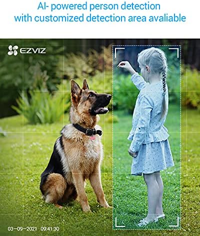 EZVIZ Security Camera Outdoor PTZ CCTV WiFi 2MP, Excellent Picture, Colour Night Vision, 360° Rotation View, AI-Powered, Pan/Tilt/Zoom with APP, Waterproof, H.265, Cloud/SD card Storage(C8C)