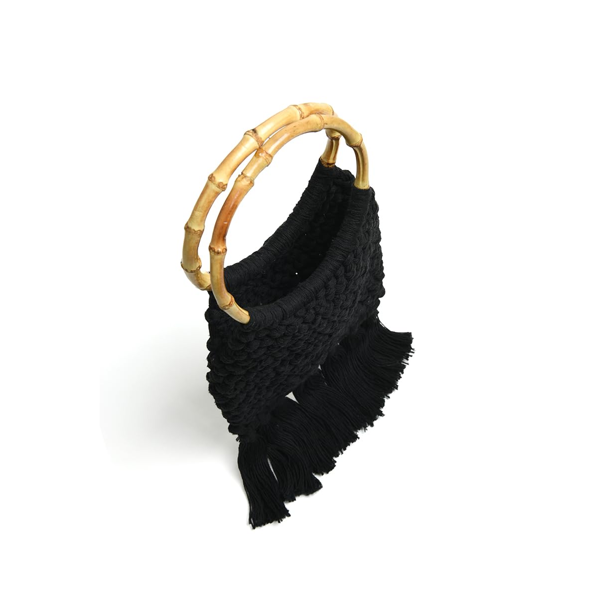 ARTISFUSI Women's Small Handle Bags Fashion Tassel for Women Woven Handle Bag Wristlet Knot Pouch Purses Handbag
