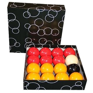 BCE boules de billard 57 mm, jeu complet rouge et jaune