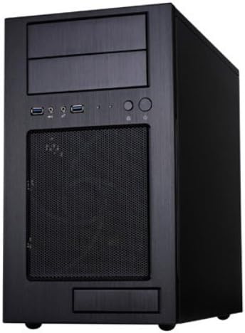 Tek Micro-ATX Mini-DTX, Mini-ITX Mid Tower Computer Case with Aluminum Front Panel and Steel Body TJ08B-E - Black